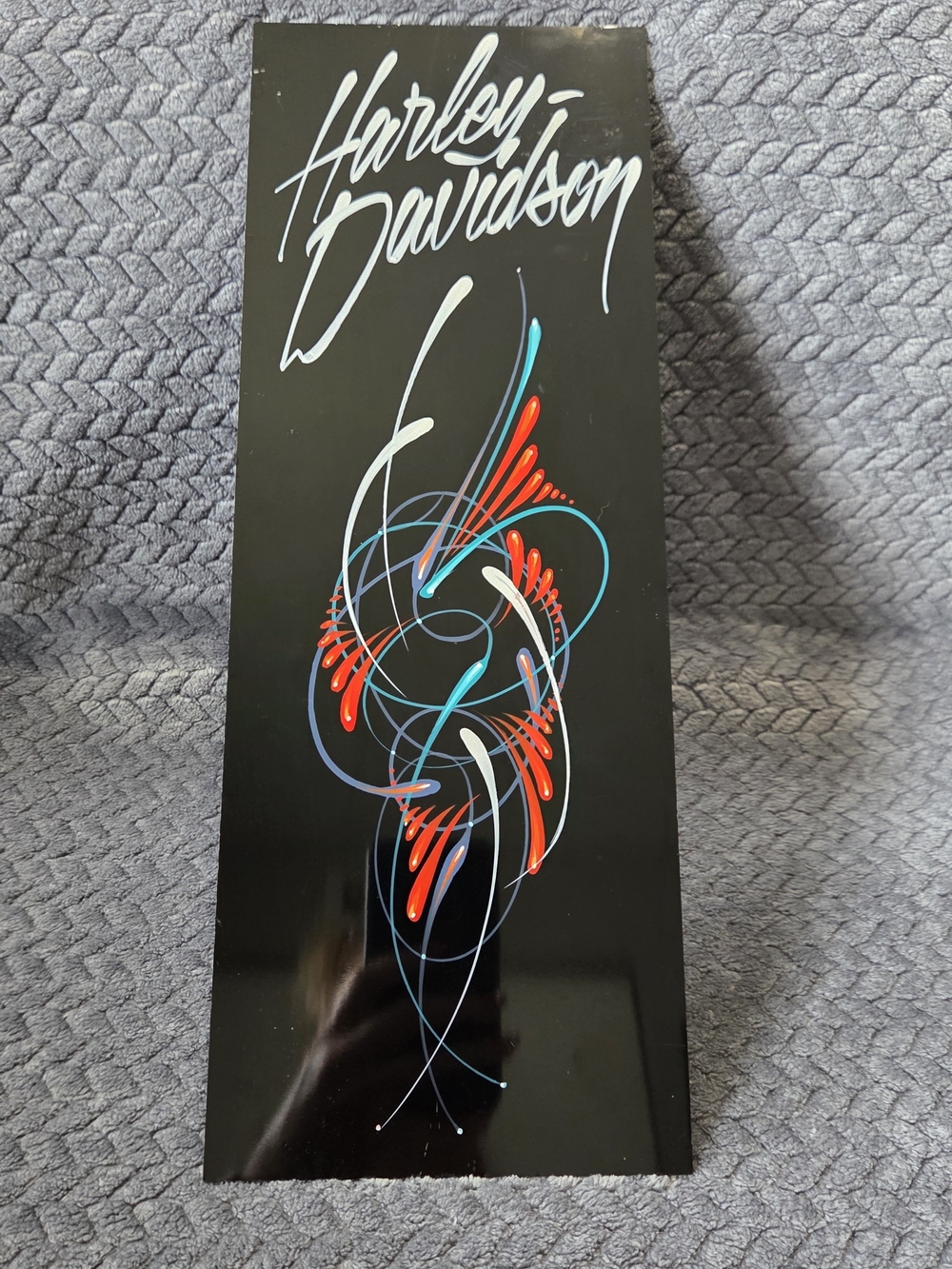 Harley Davidson Hand Painted Pinstripe Art Sign Custom ACM Panel Wall Decor